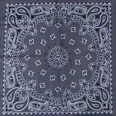 Gray Paisley Wholesale Bandanas