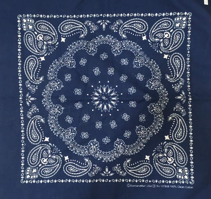 thumbnail image 2 of RFCO 22x22 Paisley Light Navy Blue Bandana – Unisex, Soft Cotton, Classic Print 2 of 6