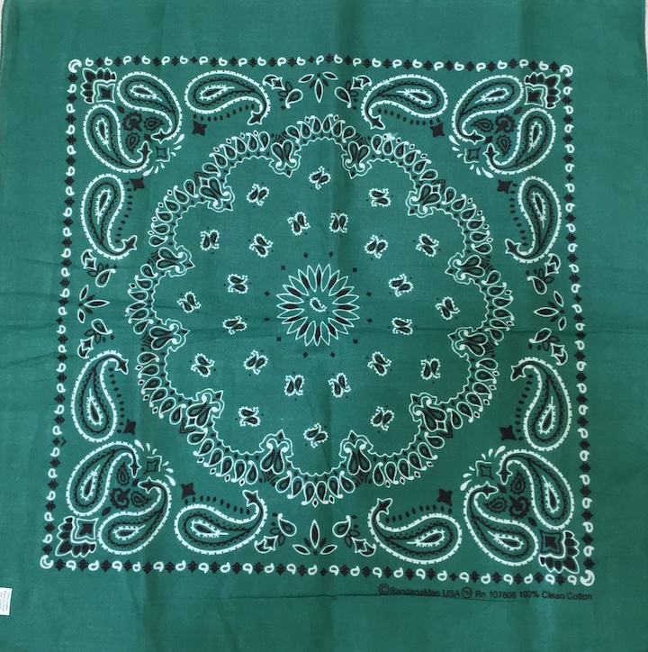 Green Paisley Wholesale Bandanna