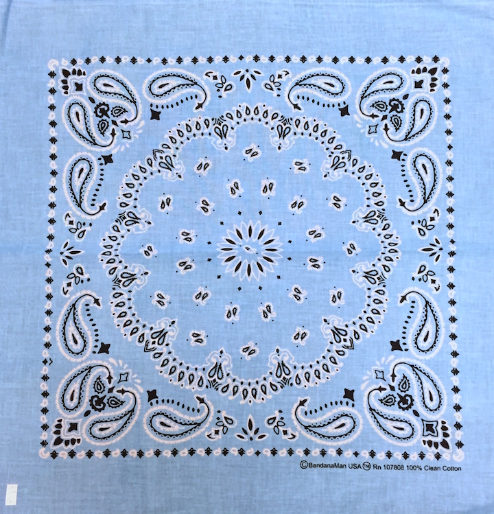 Lt. Blue Paisley Wholesale Bandanna