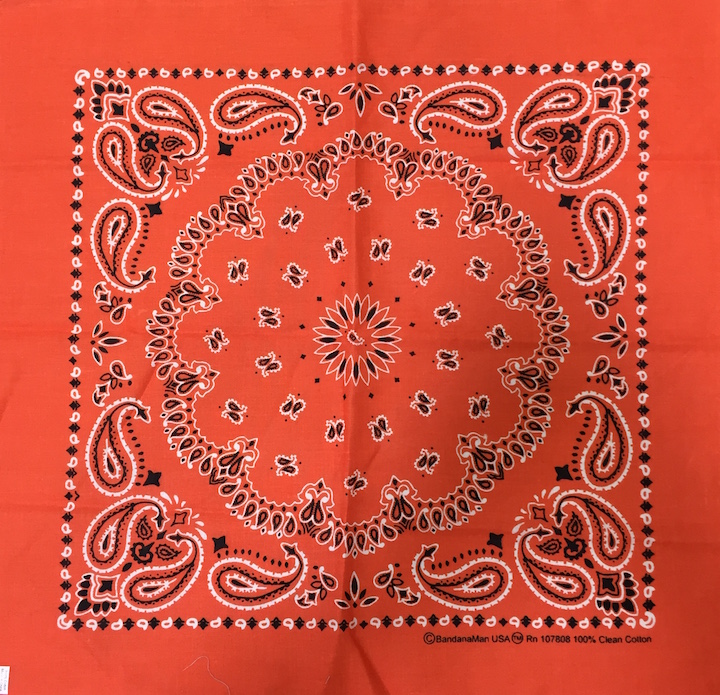 orange paisley bandanas, custom embroidery companies