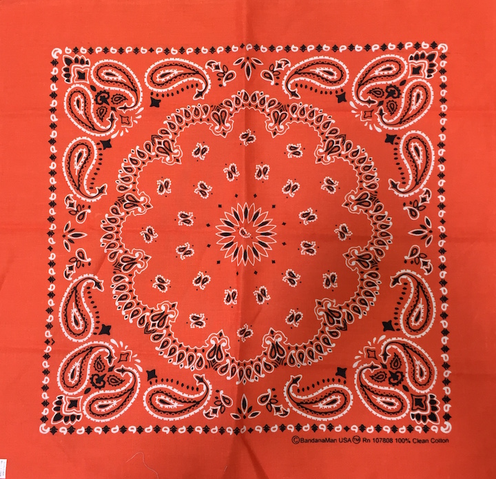 Orange Paisley Wholesale Bandanna