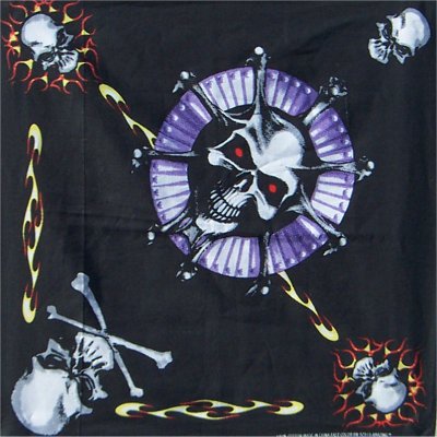 Purple Skeleton Pigment Printed Bandanas