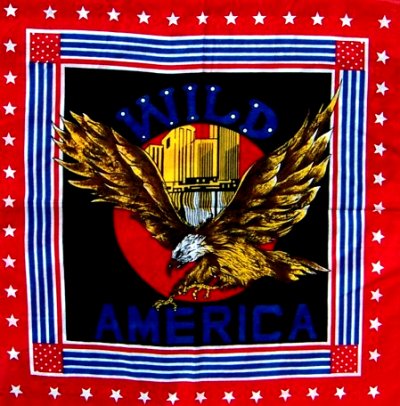 Wild America, American Eagle Pigment Printed Custom Printed Bandanna