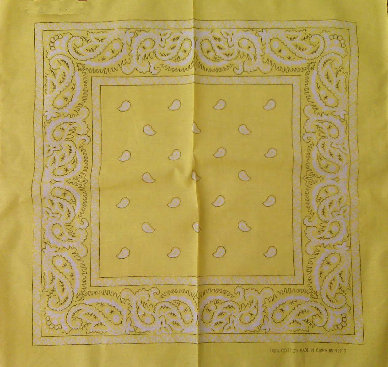 Yellow Paisley Bandana